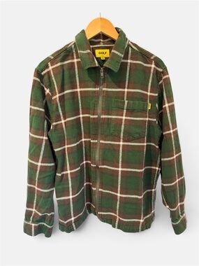 Golf Wang Green Plaid Zip Work Jacket Shirt